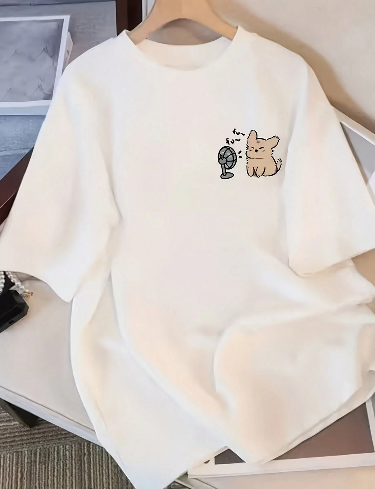 Round Neck Short Sleeve Letter Print Simple T-Shirt, Casual Daily Wear Graphic Tees Women Tops For Spring Outfit