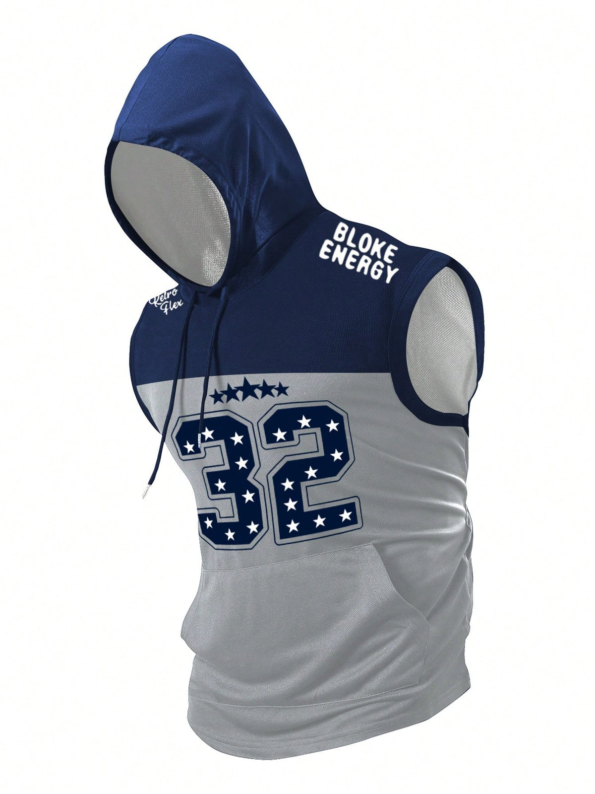 NEOREFINED Men's Casual Sports Numeric Print Hooded Tank Top